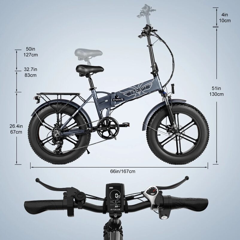 ENGWE EP-2 Pro (Upgrade) Elektriskais velosipēds, 13Ah, 750W, 20*4"