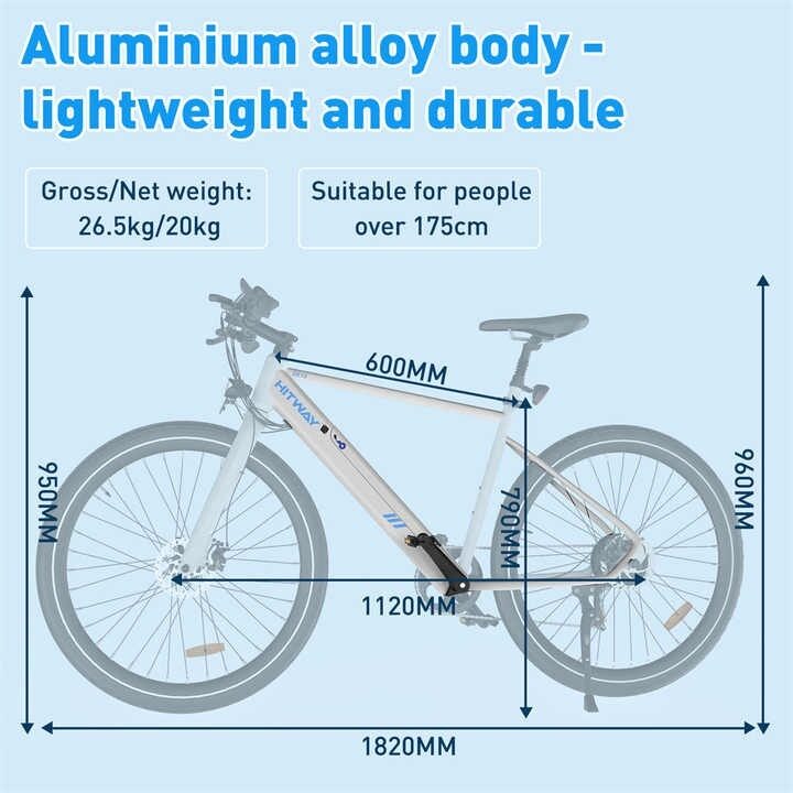 Hitway BK19 Elektriskais Velosipēds, 27.5x2.5", 350W, 36V 12Ah 