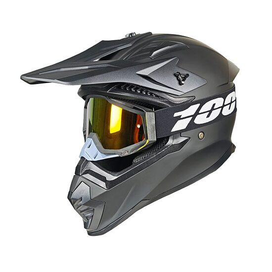 AXK 913 кроссовый шлем, матовый чёрный, с очками «100%», M, L, XL