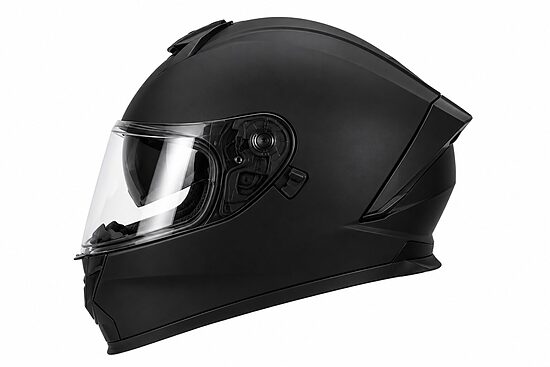 AXK 800 moto slēgtā ķivere, ar saules vizieri, matēta melna, M, L